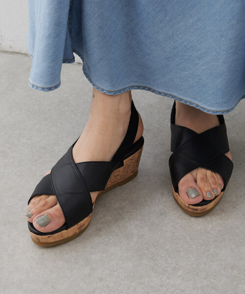 「BEARDSLEY」 フラットサンダル S ブラック レディース_画像3