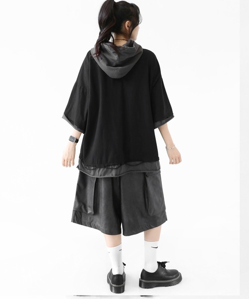 minsobi（ミンソビ） tシャツ レイヤード風ドッキングデザイン 切りっ 