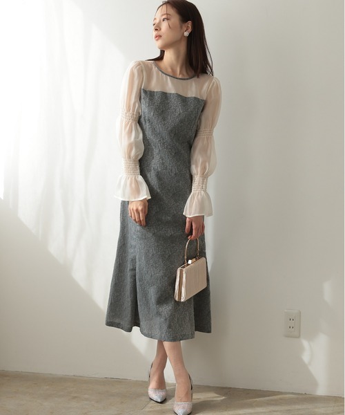 「PREFERIR」 長袖ワンピース MEDIUM ブルー レディース_画像6