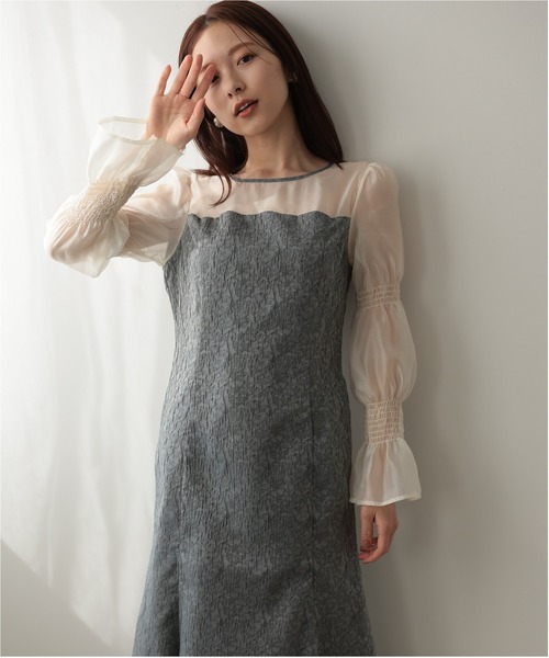 「PREFERIR」 長袖ワンピース MEDIUM ブルー レディース_画像8