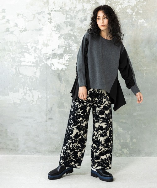 「OSMOSIS」 「SLOANE」イージーパンツ ONE SIZE ライトグレー レディース_画像7