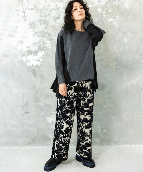 「OSMOSIS」 「SLOANE」イージーパンツ ONE SIZE ライトグレー レディース_画像8