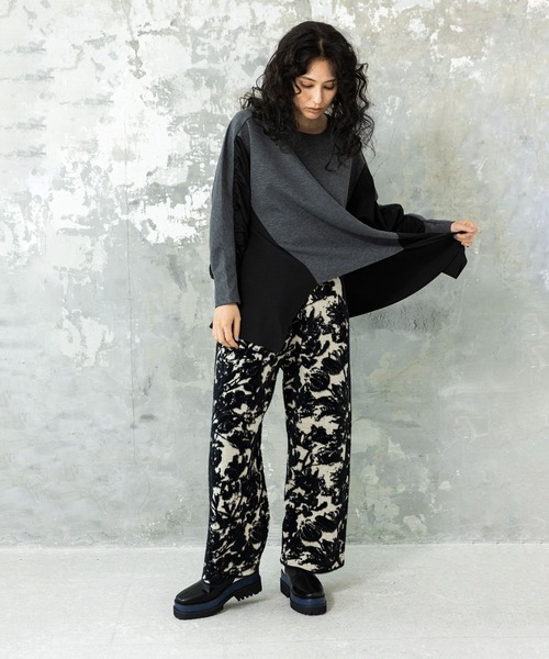 「OSMOSIS」 「SLOANE」イージーパンツ ONE SIZE ライトグレー レディース_画像9