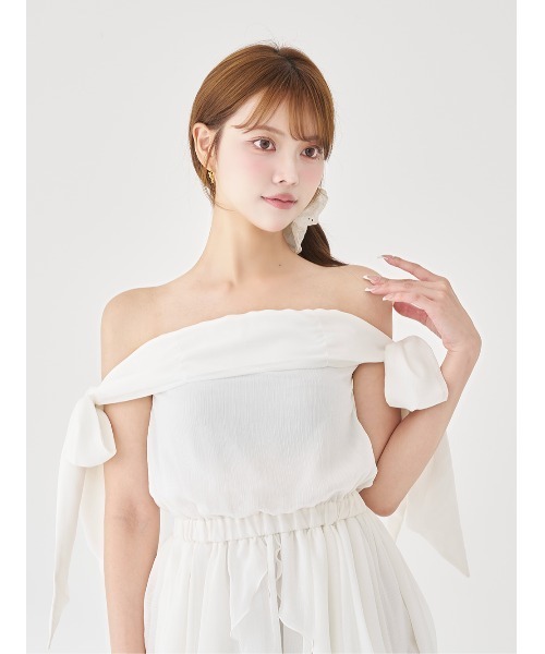 Darich（ダーリッチ） ワンピース オフショルリボンドレープシフォン