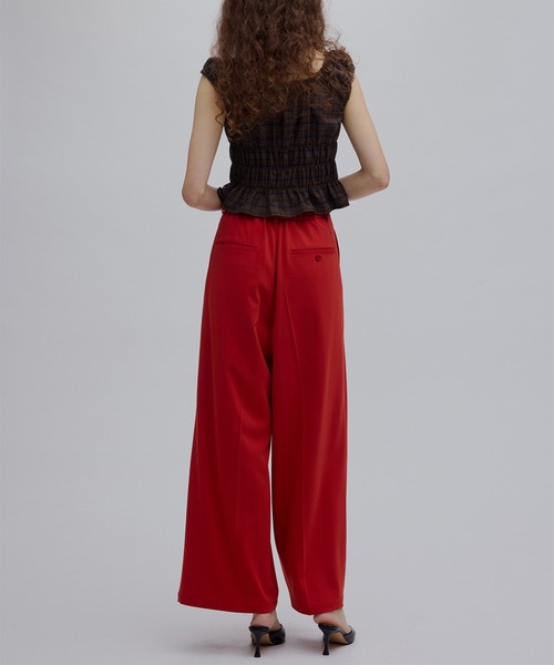 Ameri（アメリ） tシャツ CHECK SHIRRING RIBBON TOPS レディース