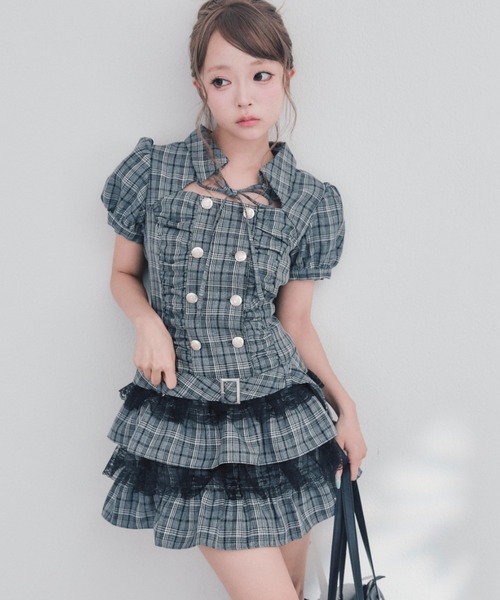 OLIVE des OLIVE（オリーブデオリーブ） ワンピース 半袖 ダブル
