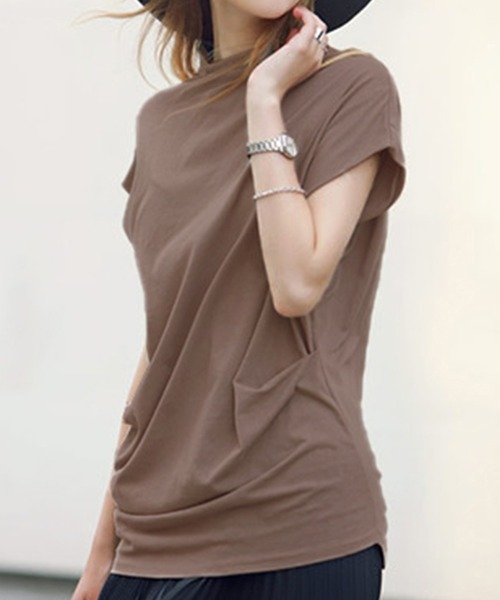 DAY CLOSET tシャツ 半袖 レディース シンプルハイネックカットソー