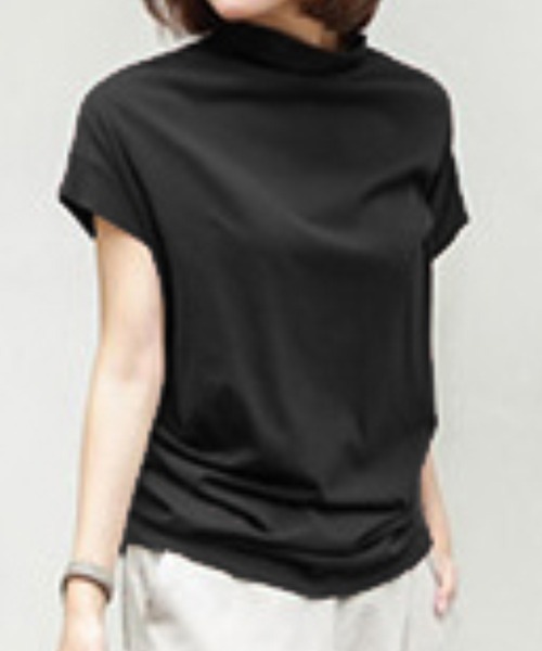 tシャツ 「洗える」ハイカウントハイネック カットソー レディース DAY CLOSET tシャツ レディース シンプルハイネックカットソー