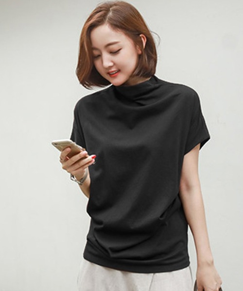 DAY CLOSET tシャツ 半袖 レディース シンプルハイネックカットソー