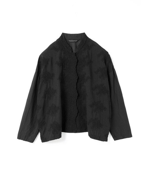 mizuiroind ブラウス シャツ mizuiro ind レーススタンドカラー