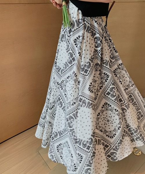 DAY CLOSET スカート レディース ペイズリー柄ロングスカート