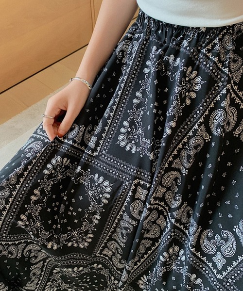 DAY CLOSET スカート レディース ペイズリー柄ロングスカート