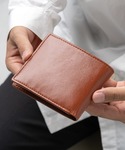 二つ折り 二つ折り財布 財布 ゴートレザー ス...の詳細画像3
