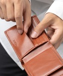 二つ折り 二つ折り財布 財布 ゴートレザー ス...の詳細画像5
