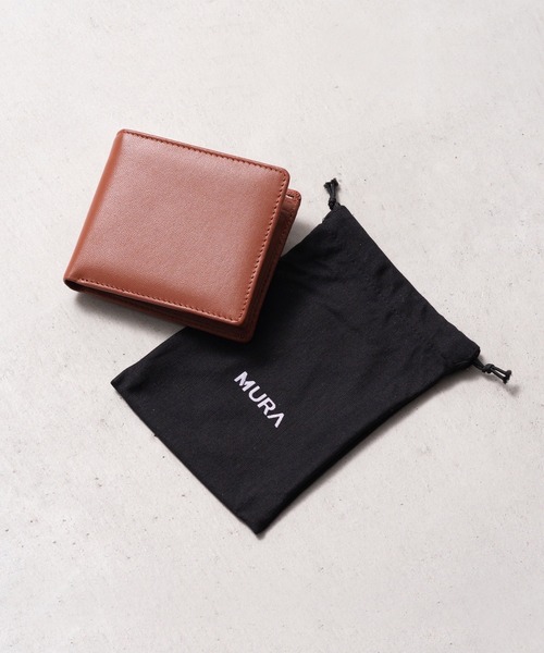 MURA（ムラ） 財布 ゴートレザー スキミング防止 二つ折り財布 メンズ