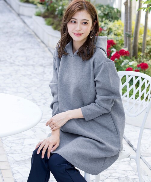 Tiaclasse tシャツ ソフトボンディングパーカーチュニック レディース