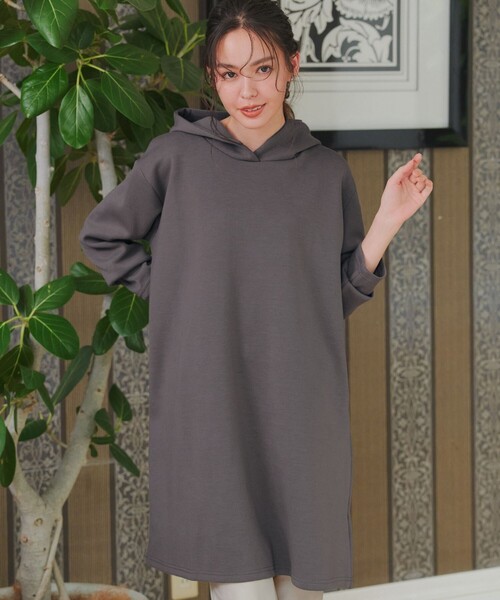 Tiaclasse tシャツ ソフトボンディングパーカーチュニック レディース