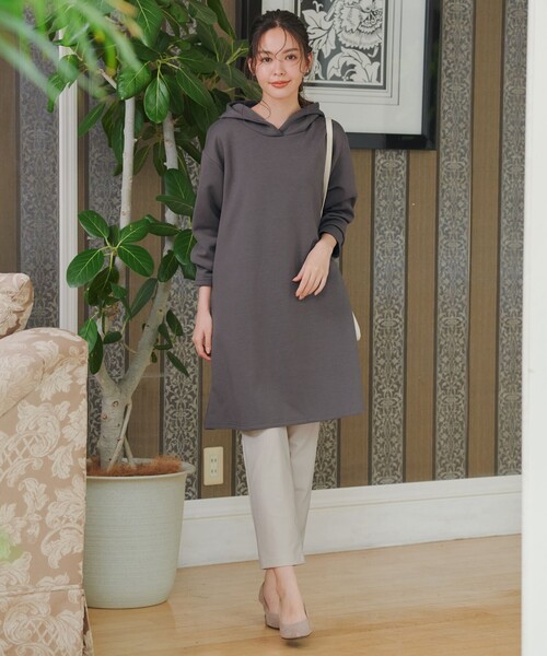 Tiaclasse tシャツ ソフトボンディングパーカーチュニック レディース