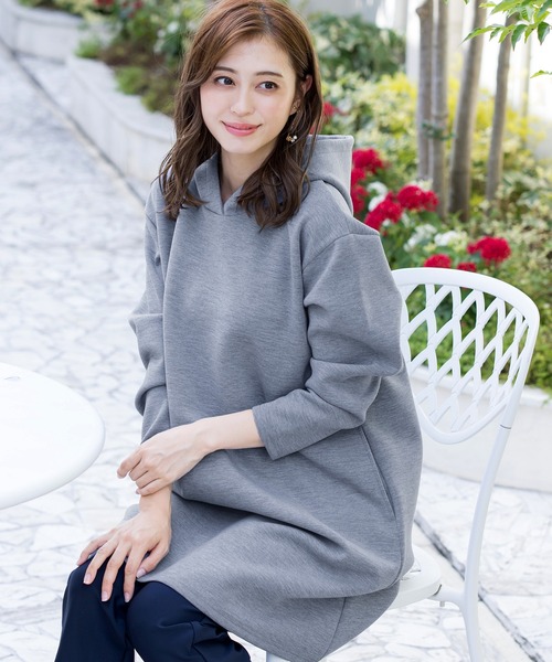 Tiaclasse tシャツ ソフトボンディングパーカーチュニック レディース