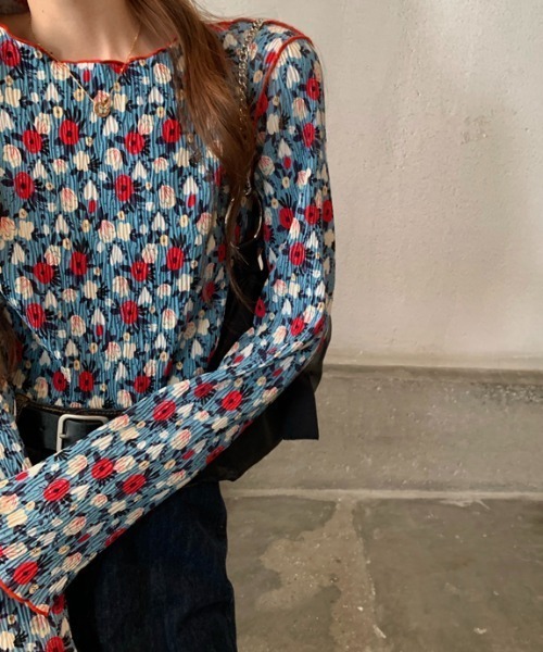 tシャツ Tシャツ レトロスウィートフラワートップス レディース