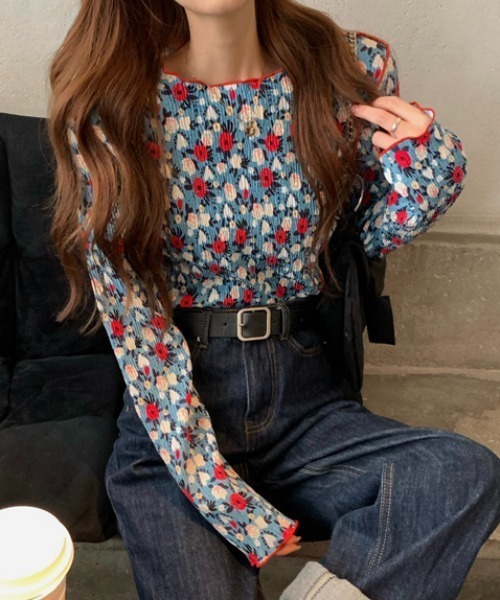 tシャツ Tシャツ レトロスウィートフラワートップス レディース