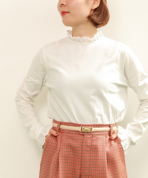売れ筋商品|||CHILD WOMAN チャイルドウーマン 30/1天竺 チェリーレース プルオーバー Dot＆Stripes CHILD WOMAN tシャツ 30/1天竺 チェリーレース
