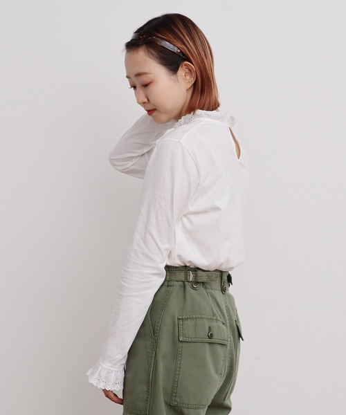 tシャツ 30/1天竺　チェリーレース プルオーバー レディース Dot＆Stripes CHILD WOMAN tシャツ 30/1天竺 チェリーレース