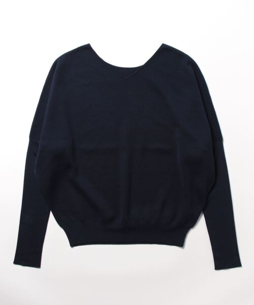 ニット セーター 前後2wayシンプルニット スーパー120sプレミアムウール レディース Jines ニット セーター 前後2wayシンプルニット スーパー120s