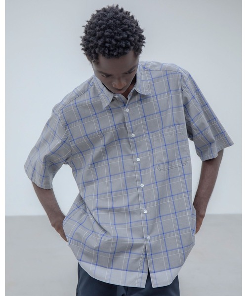 uniform experiment シャツ 半袖 LINE CHECK S/S SHIRT メンズ
