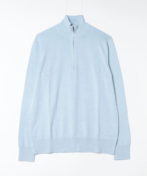 brooksbrothers スーピマコットンセーター S くすみブルー スーピマコットン クルーネック ショートスリーブセーター