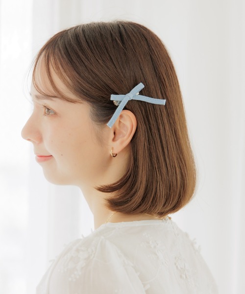 flower ヘアクリップ デニムリボンクリップ : ZOZOTOWN Yahoo!店