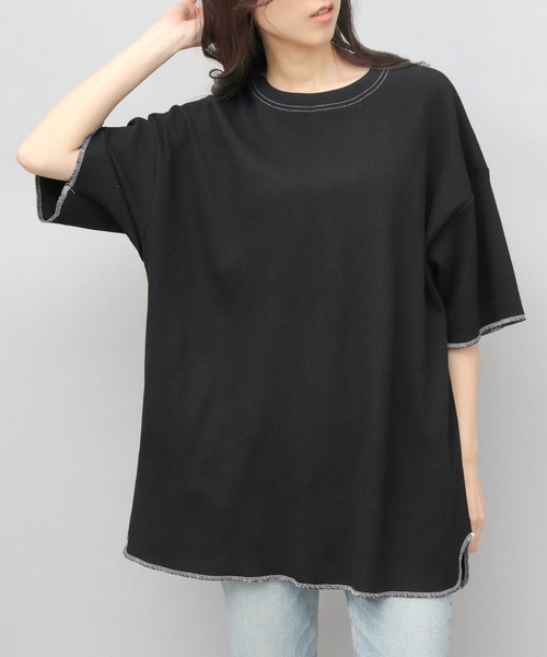 Tops802 ルーズフィット　ヘビーウェイト　Vネック　半袖　Tシャツ zzy4c21a0115_l_a001.jpg