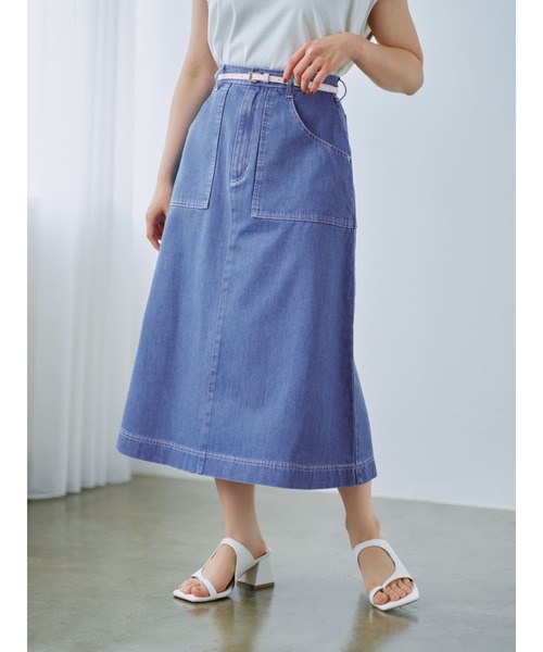 【新品】コヒナ COHINA デニム　デニムスカート サムシング　小柄　S 小柄女性向けブランド「COHINA」、「SOMETHING」とのコラボデニム第2弾