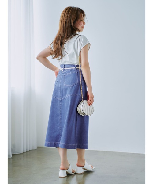 【新品】コヒナ COHINA デニム　デニムスカート サムシング　小柄　S 小柄女性向けブランド「COHINA」、「SOMETHING」とのコラボデニム第2弾