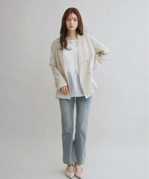 SALE【美品】BY ツイルテーラード ジャケット　秋冬春 Olu. ジャケット テーラードジャケット ツイルテーラードW