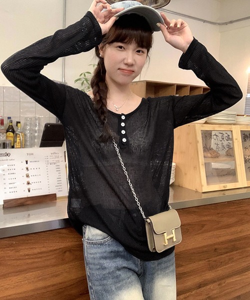 tシャツ 「M2SUQARED/エムツースクエア」バックリボンヘンリー