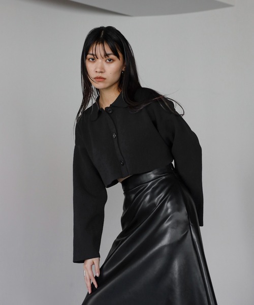 ENC コート アウター polo knit short jacket / ポロニットショート ENC コート アウター polo knit short jacket / ポロニットショート