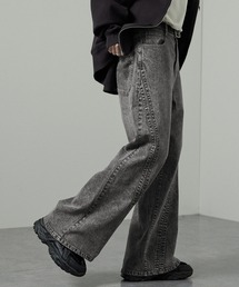 ジーンズ 「Alfred Alex」ツイスト ヴィンテージメイク セミフレアデニムパンツ メンズ レディース｜ZOZOTOWN Yahoo!店