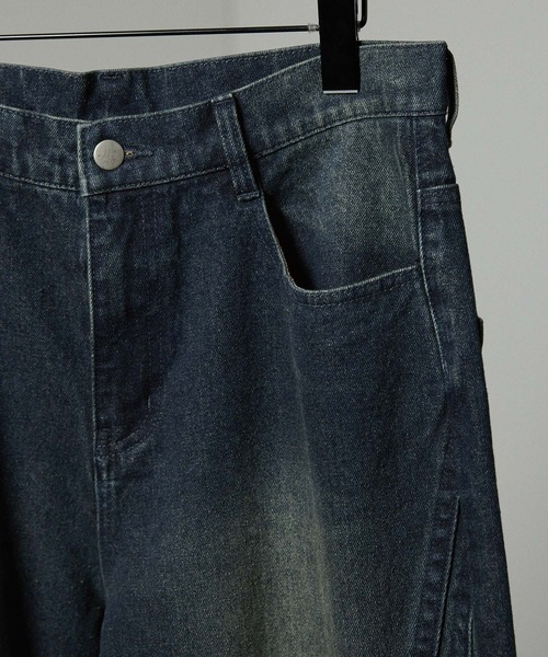 Alfred Alex ツイストデザイン ウォッシュドバギーデニムパンツ S 