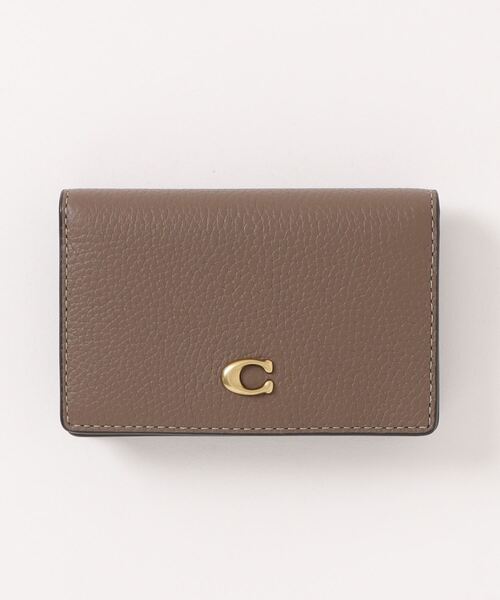 美品　コーチ　エッセンシャル ビジネス　カードケース ベージュ レザー　名刺入れ COACH コーチ 名刺入れ レディース シグネチャー カードケース