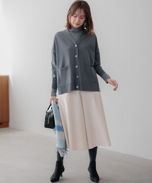 組曲（KUMIKYOKU） パンツ ウールライクストレッチ フレアパンツ