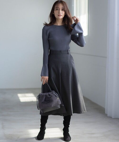 美品✨定価3.2万✨アパルトモン　フレア　ニットパンツ　ウールパンツ　ラクラス 楽天市場】フレアパンツ 冬 リブパンツ 裏微起毛 パンツ レディース