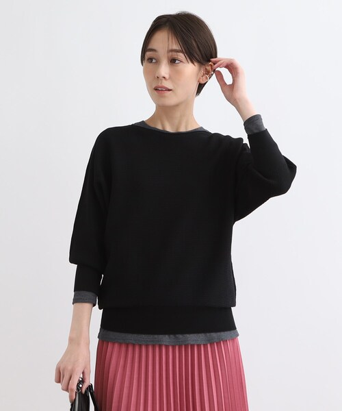 ニット セーター 「洗える／無縫製」きれいめフォルムニット レディース INDIVI ニット セーター 「洗える／無縫製」きれいめフォルム