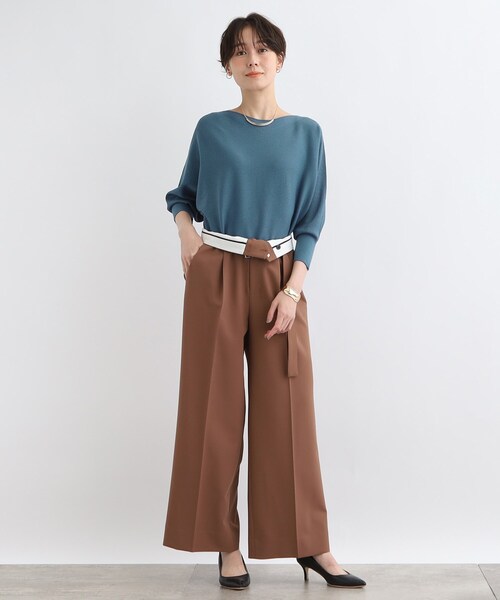 INDIVI ニット セーター 「洗える／無縫製」きれいめフォルム