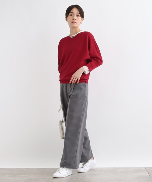 ニット セーター 「洗える／無縫製」きれいめフォルムニット レディース INDIVI ニット セーター 「洗える／無縫製」きれいめフォルム