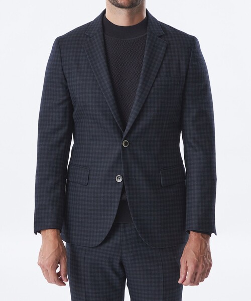 ☆美品☆ EPOCA UOMO ウール素材　セットアップ　スーツ　XLサイズ相当 EPOCA UOMO セットアップ 「セットアップ」マイクロチェック