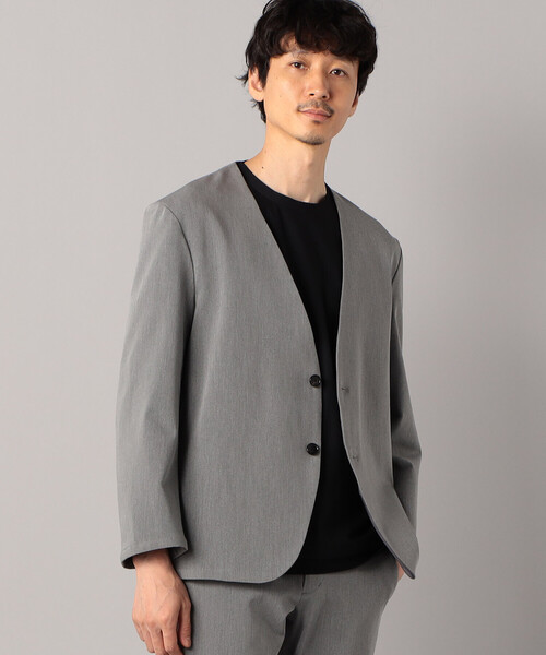 COMME des GARCONS ノーカラージャケット グレー COMME CA MEN（コムサメン） ジャケット ノーカラージャケット 裏起毛