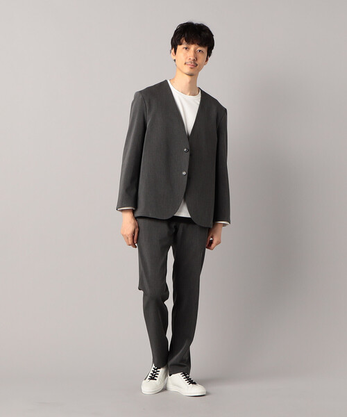 COMME des GARCONS ノーカラージャケット グレー COMME CA MEN（コムサメン） ジャケット ノーカラージャケット 裏起毛