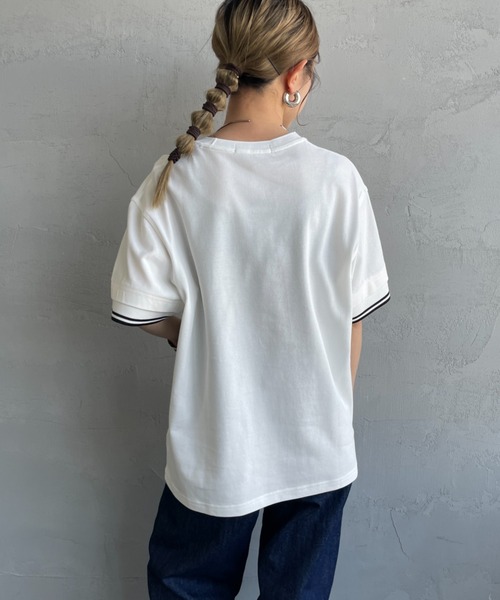 【26新品】BEAUTY別注 FRED PERRY 鹿の子 Tシャツ Mサイズ FRED PERRY（フレッドペリー） tシャツ ツインティップライン 鹿の子T