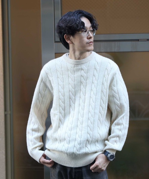 BACK NUMBER セーター ニット 「BACK NUMBER」BritishWool ケーブル